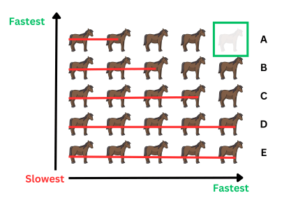 remove the overall winner Find the fastest 3 horses Puzzle