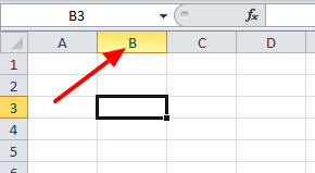 Click the name of column for selecting all cell.