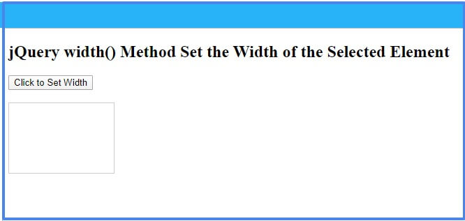 jQuery width() Method: Return or Set Element Width