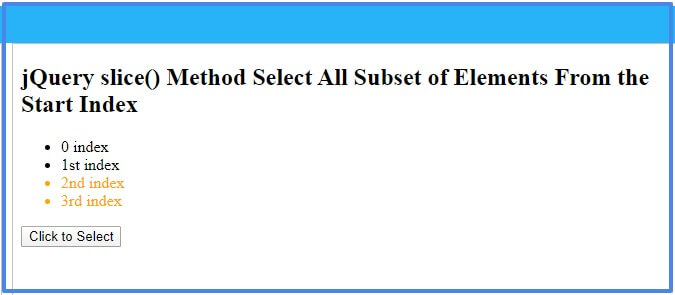 javascript - organizing html with jquery: how to slice... jQuery slice() Method: Select Subset Based on Index