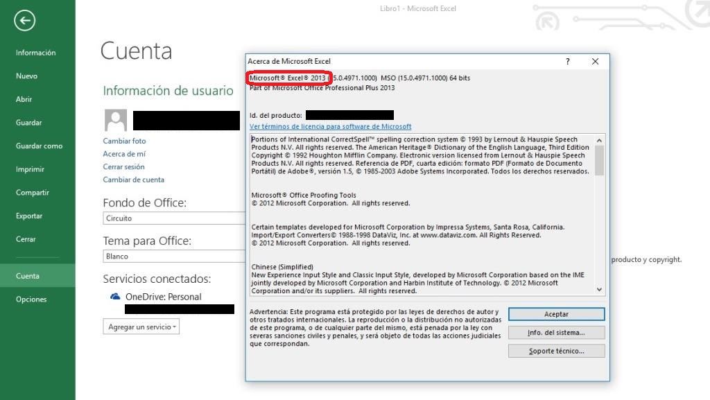 Saber si estamos utilizando la versión 2013 o 2016 de Excel - Tutorial Excel (4) Saber si estamos utilizando la versión 2013 o 2016 de Excel - Tutorial Excel (4)