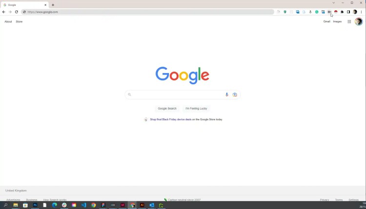 A new browser tab
