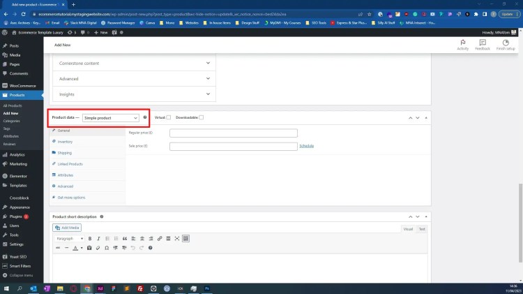 Choosing Variable product