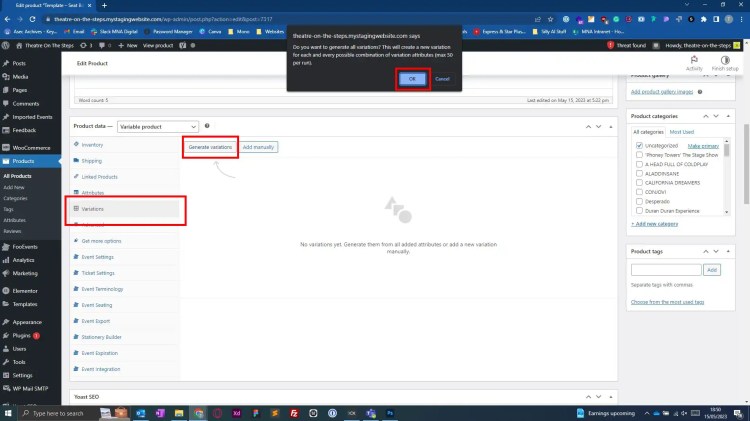 Generate variations button
