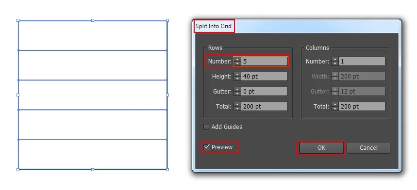 Learn How to Create Stunning Geometric Shapes in Illustrator Quickly and Easily 6 split square shape into 5 pices