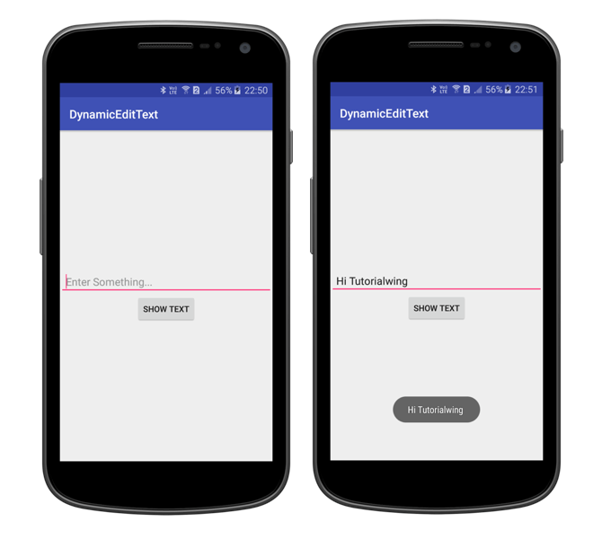 Create An Android EditText Programmatically In Android - Tutorialwing