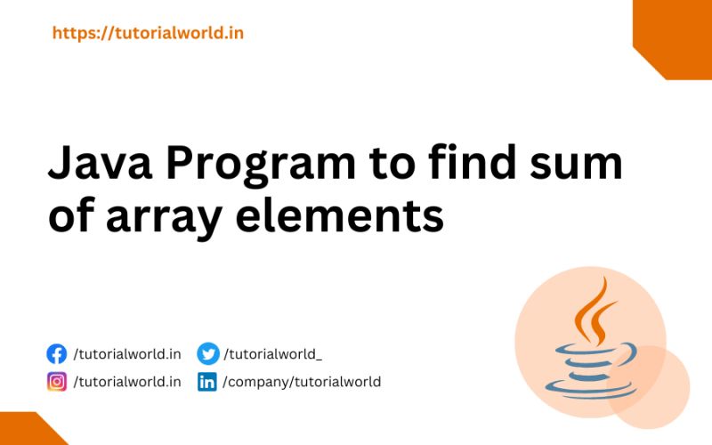Java Program To Find Sum Of Array Elements Tutorial World - Modern Retina Space Textures | Free Download