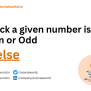 Java Program To Check A Given Number Is Even Or Odd - Tutorial World