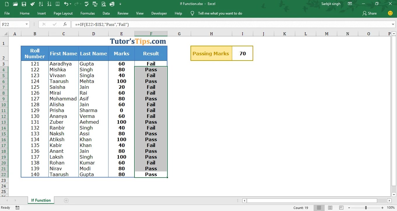 IF Function in Excel - Free Explanation with example - Xplore Excel