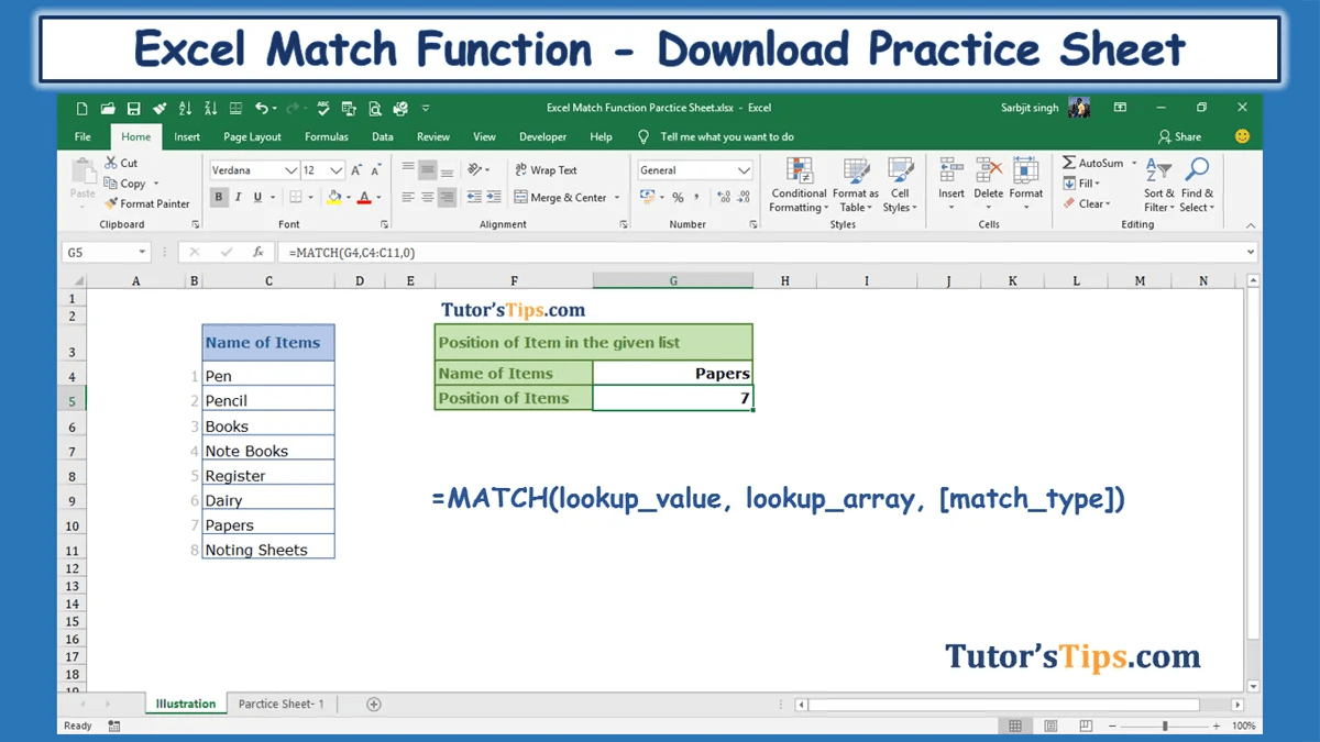 Microsoft Excel Formulas Explained with Examples Tutor's Tips
