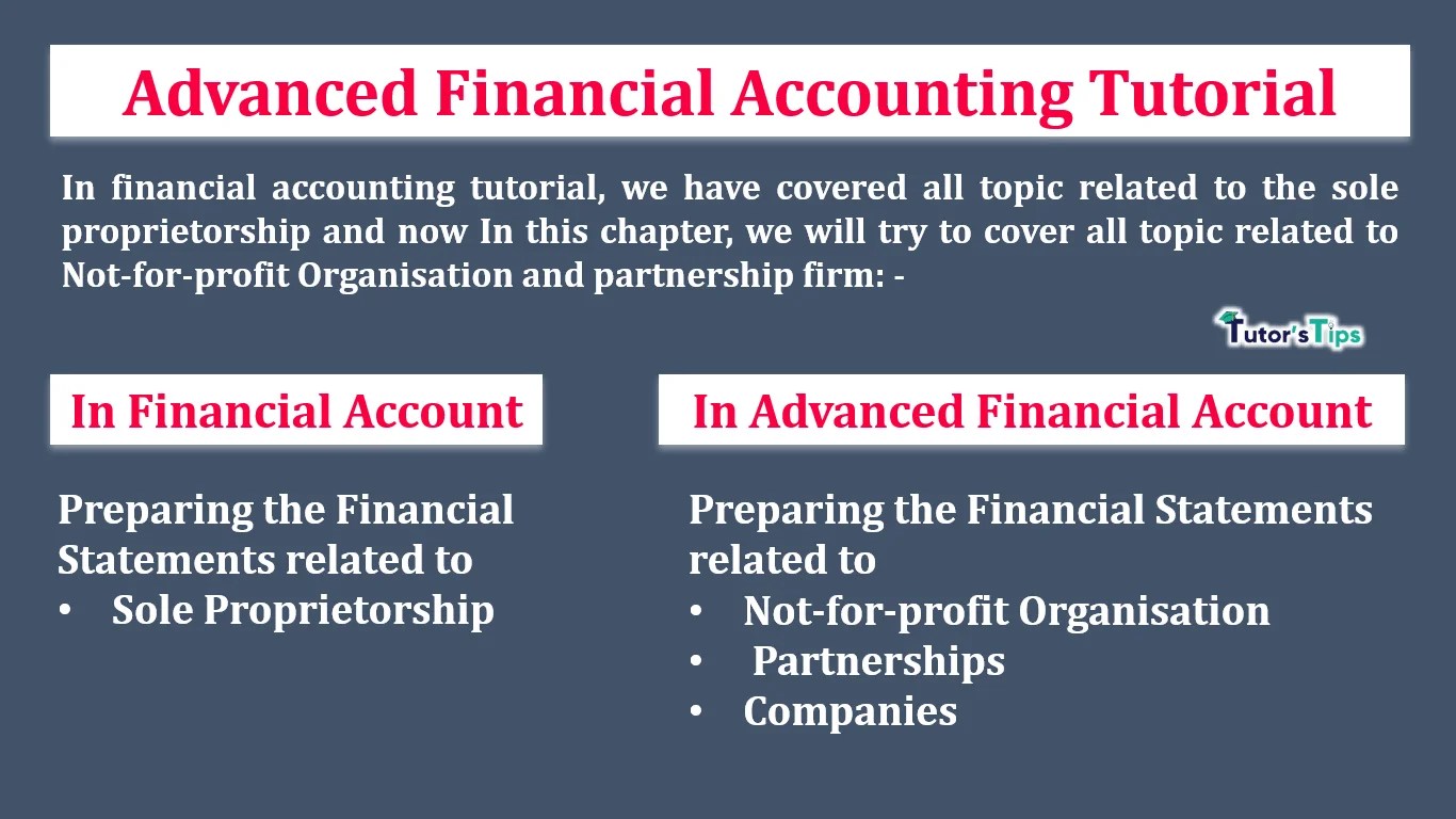 Advanced Financial Accounting Tutorial Tutor's Tips