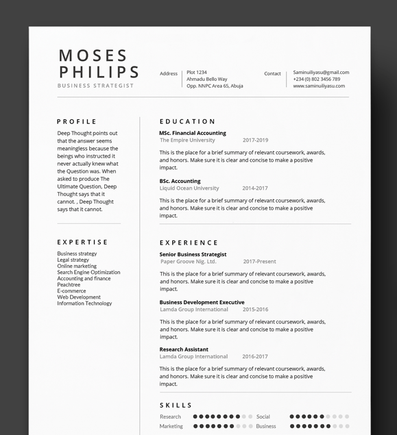 Ultimate Collection Of Free Professional Resume Templates Tutsforweb