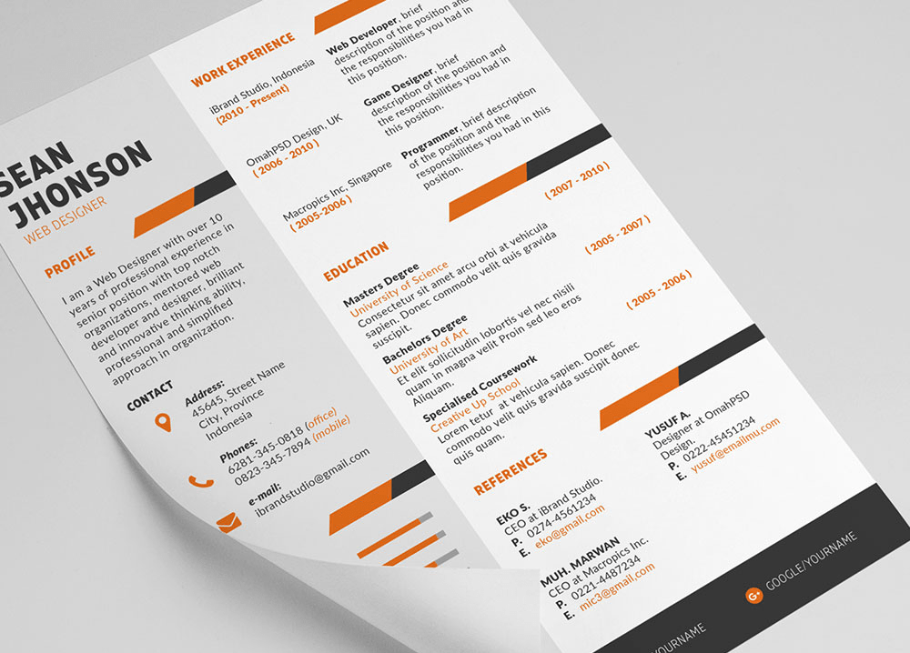 Ultimate Collection Of Free Professional Resume Templates Tutsforweb