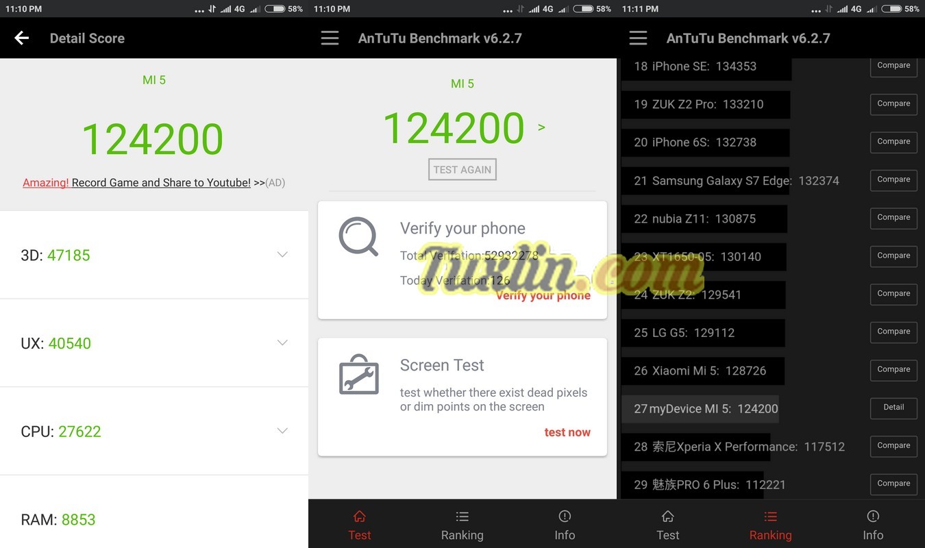 Benchmark AnTuTu v6 Xiaomi Mi5