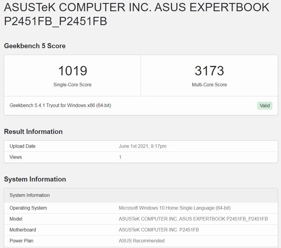 Scheda Madre Per ASUS P2451FB – REV 2.0, CPU I3-10110U, UMA, Testata E Funzionante