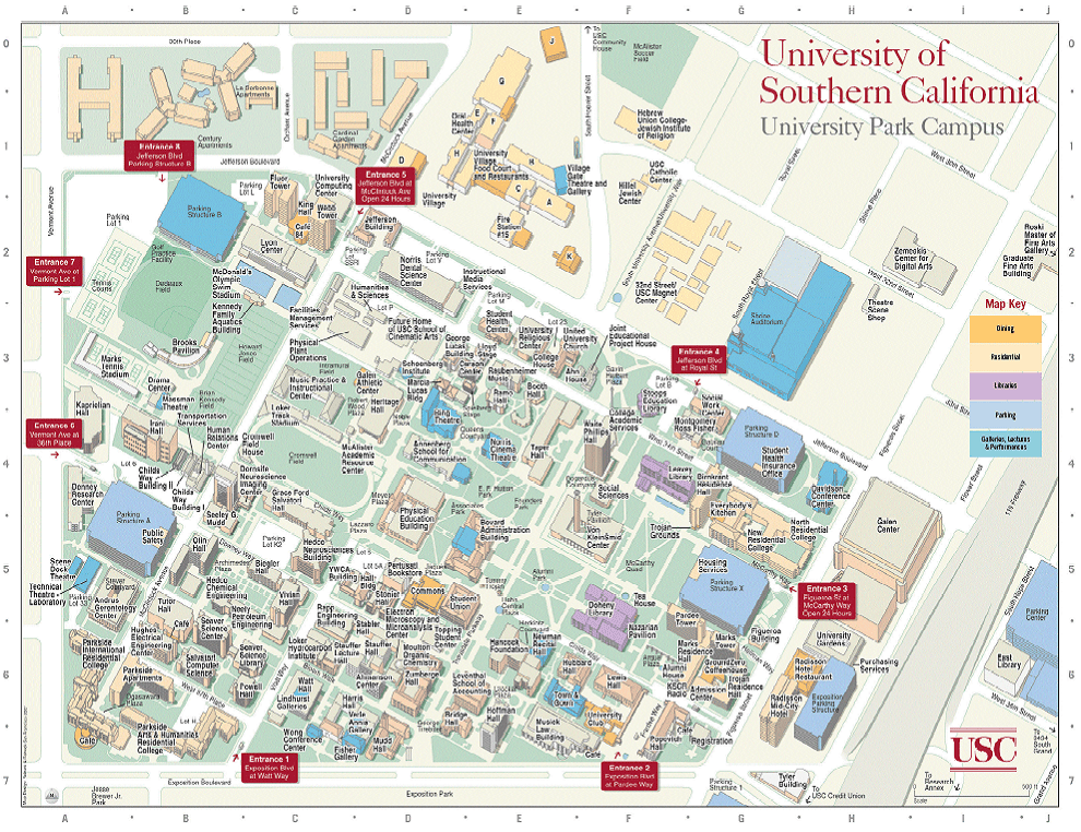 Usc Campus Map USC Map 