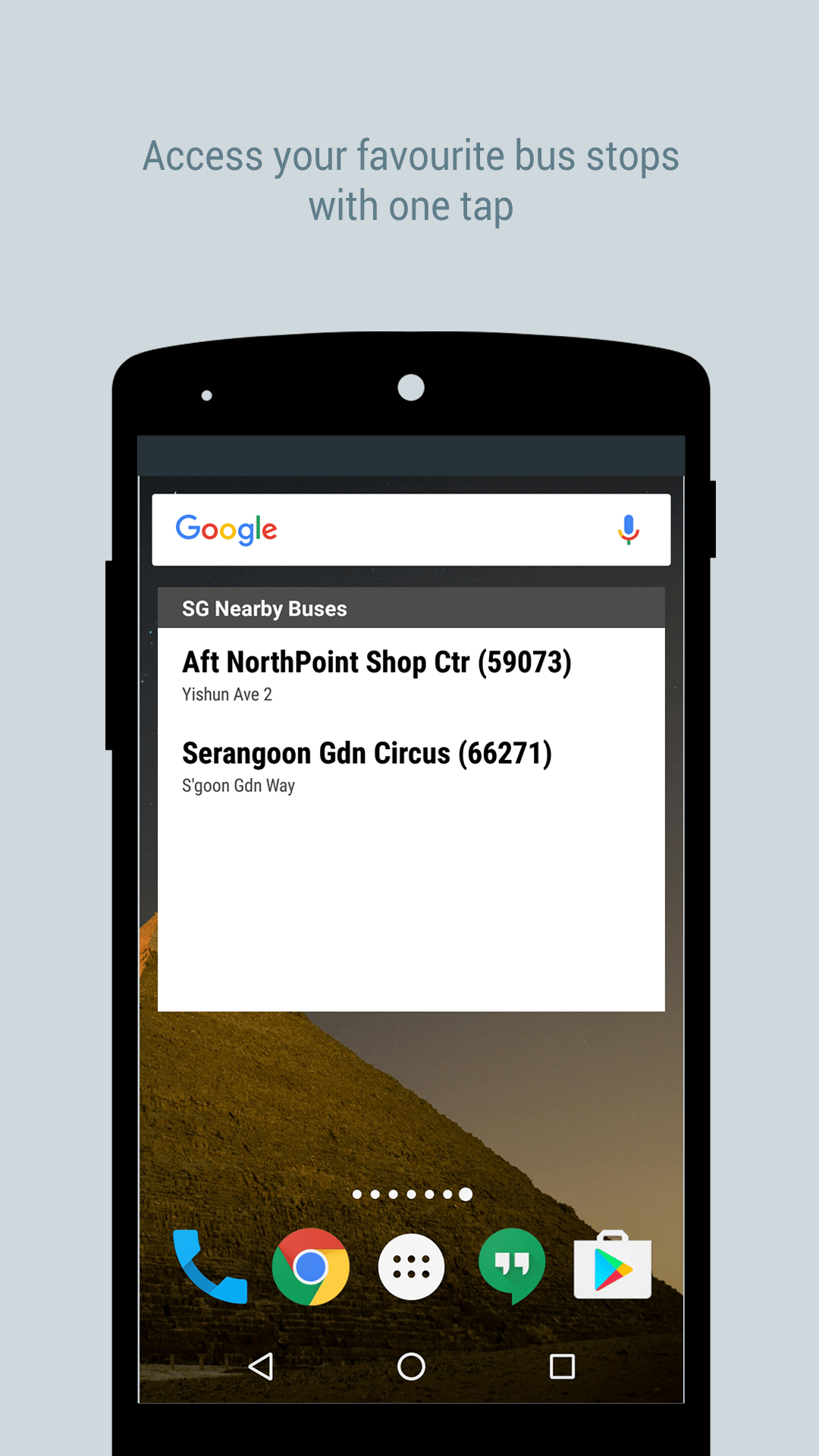 SG Nearby Buses - Favorites Widget