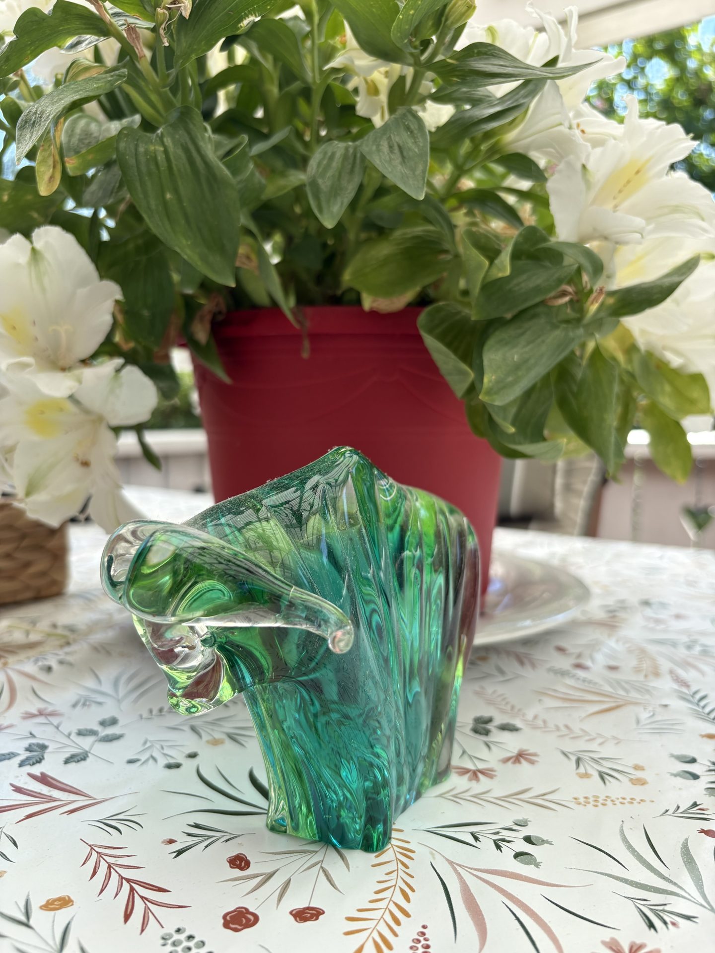 Vacker vintage tjur i konstglas från FM konstglas i Ronneby.