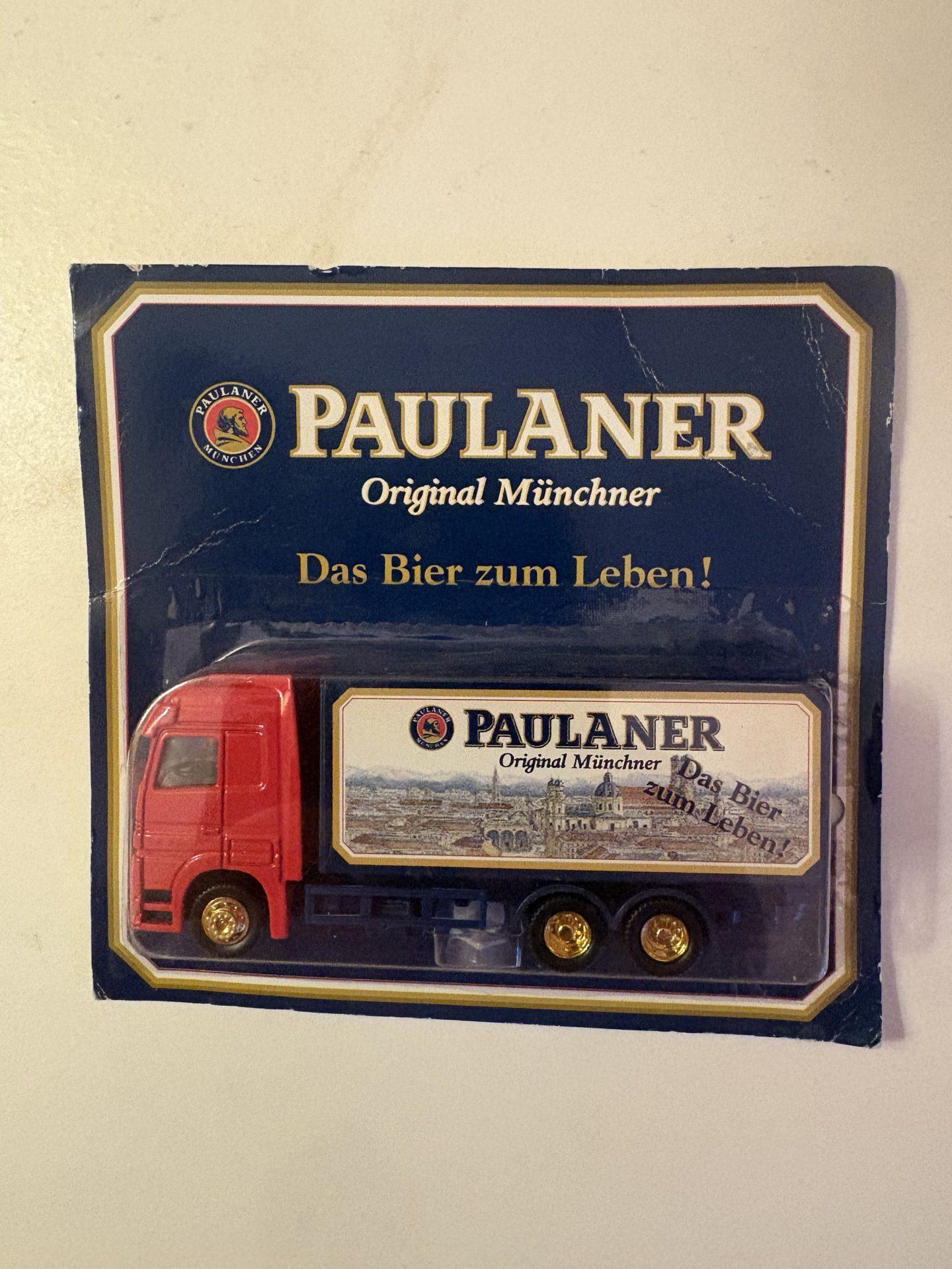 Öl lastbil, leksakslastbil, Original Munchen Das Bier Zum Leben ” Paulaner” i fint skick.