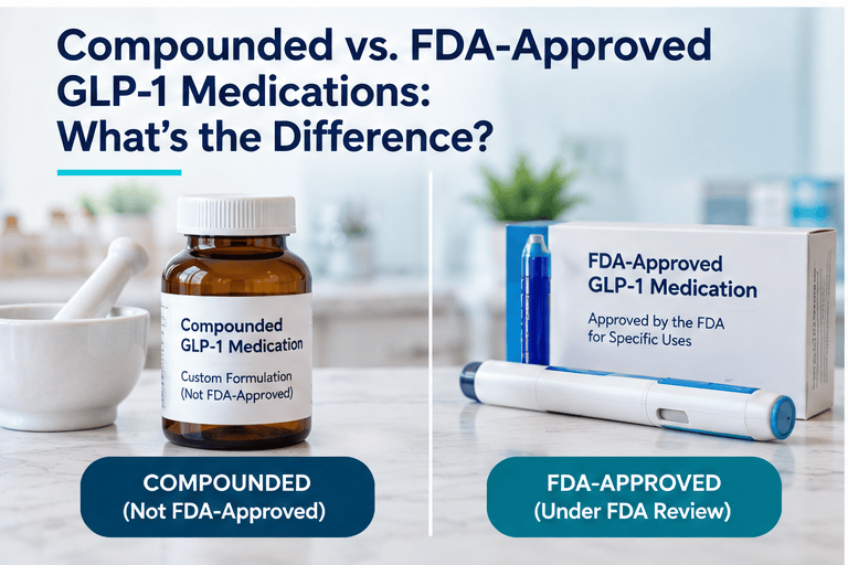 Educational comparison of compounded and FDA-approved GLP-1 medications