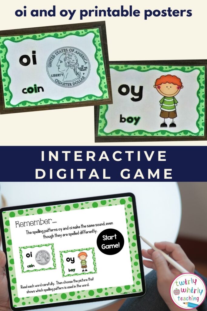 diphthong oi and oy interactive game twirly whirly teaching