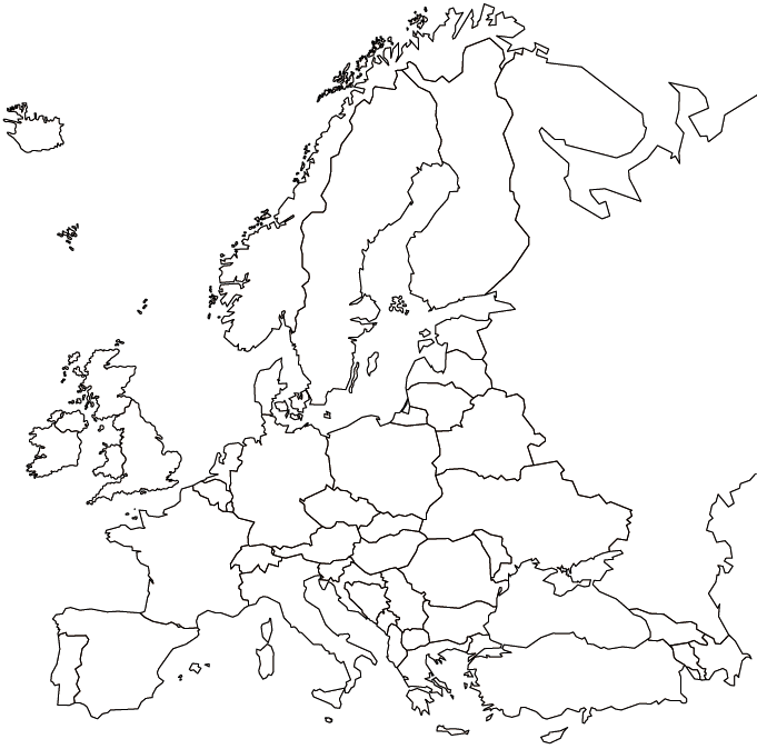 Blank map of europe