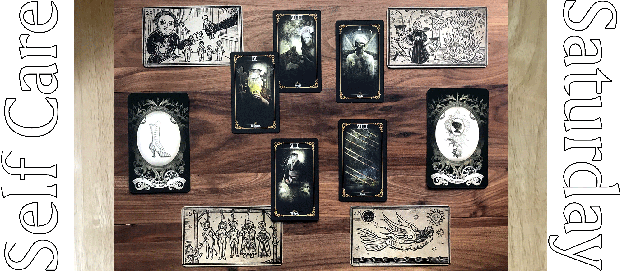 The cards are all sepia colored and the card stock. Mildred Payne S Oracle Of Black Enchantment Twisting The Leaf