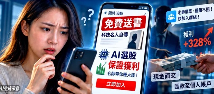 免費送書全是假!6旬女誤信AI飆股 借高利貸遭詐768萬 免費送書全是假!6旬女誤信AI飆股 借高利貸遭詐768萬