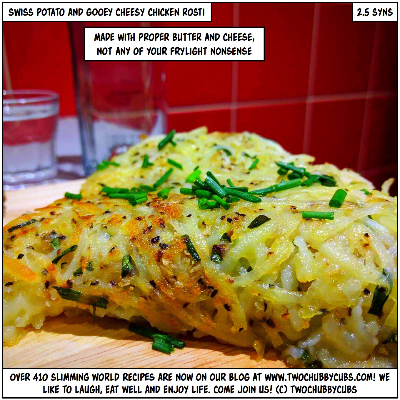 swiss potato and gooey cheese rosti twochubbycubs