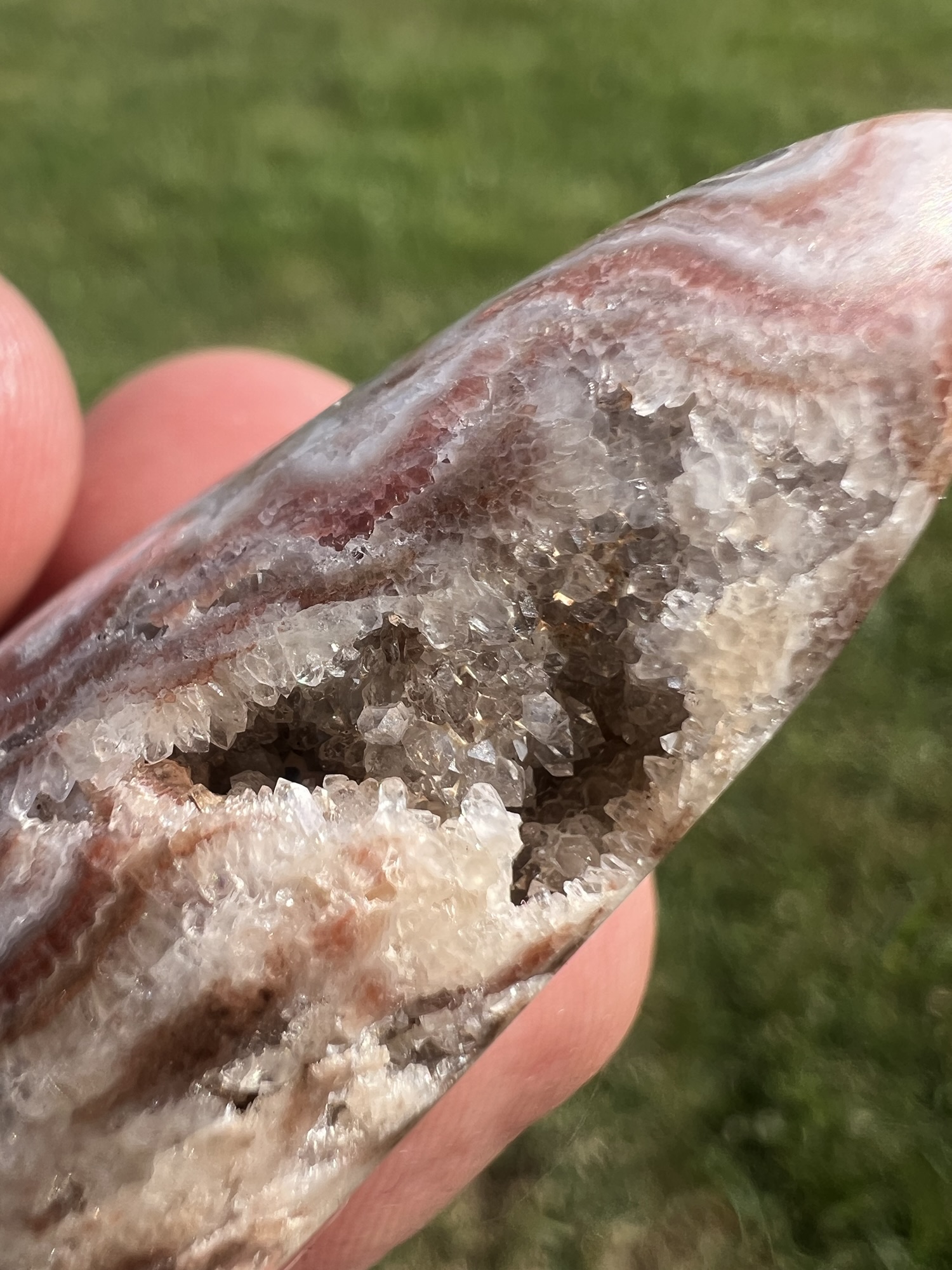 Crazy Lace Agate Geode Pendant
