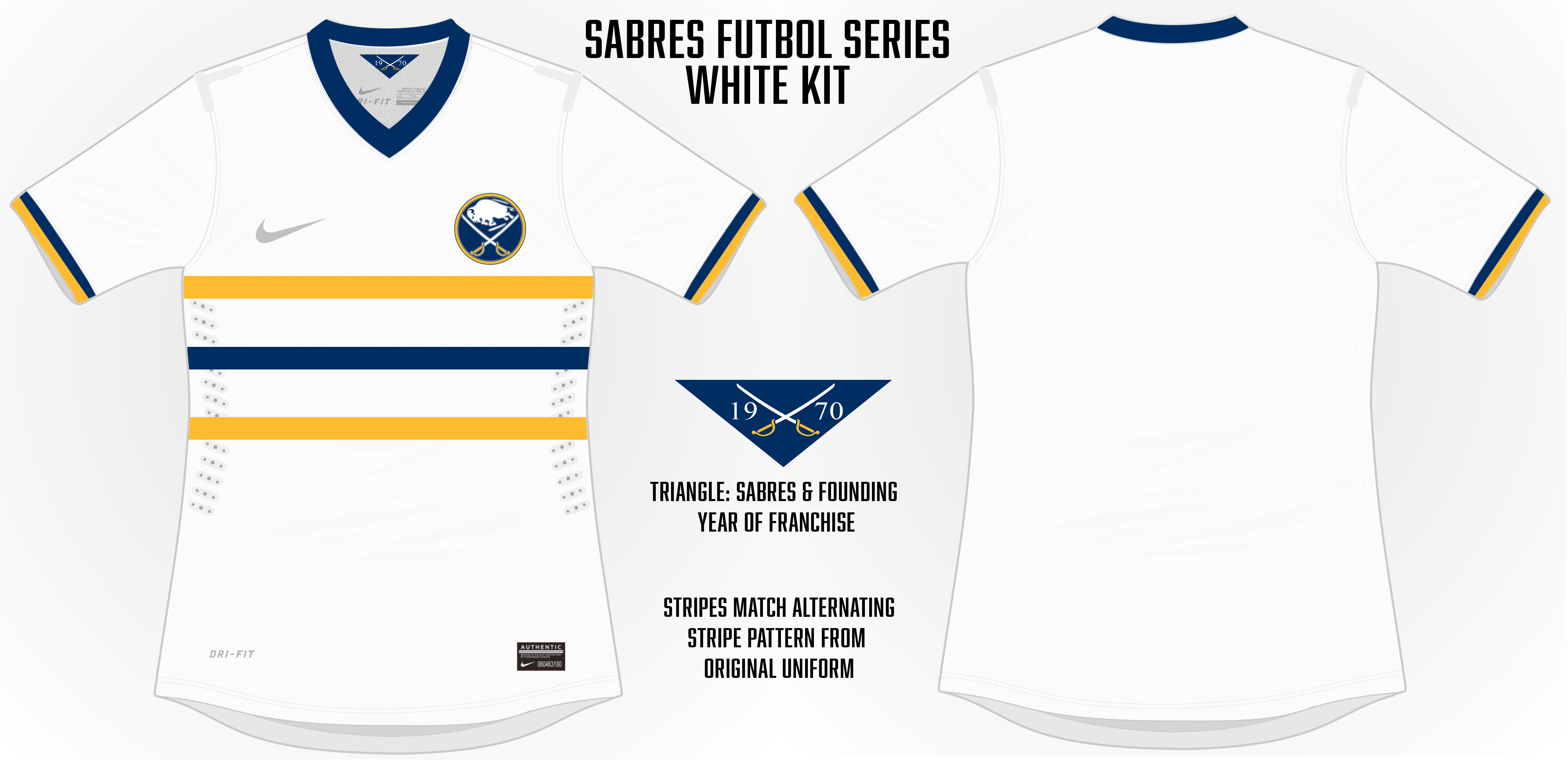 Sabres White Soccer Concept Blank