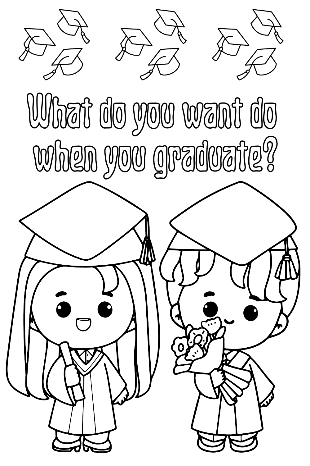 Graduation coloring free printables