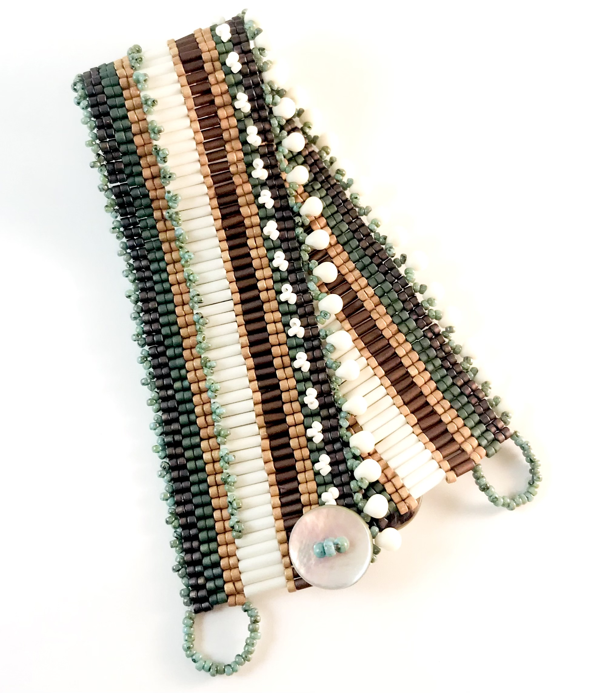 peyote graduated and embellished bracelet