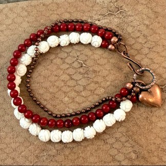 bead stringing and chain bracelet