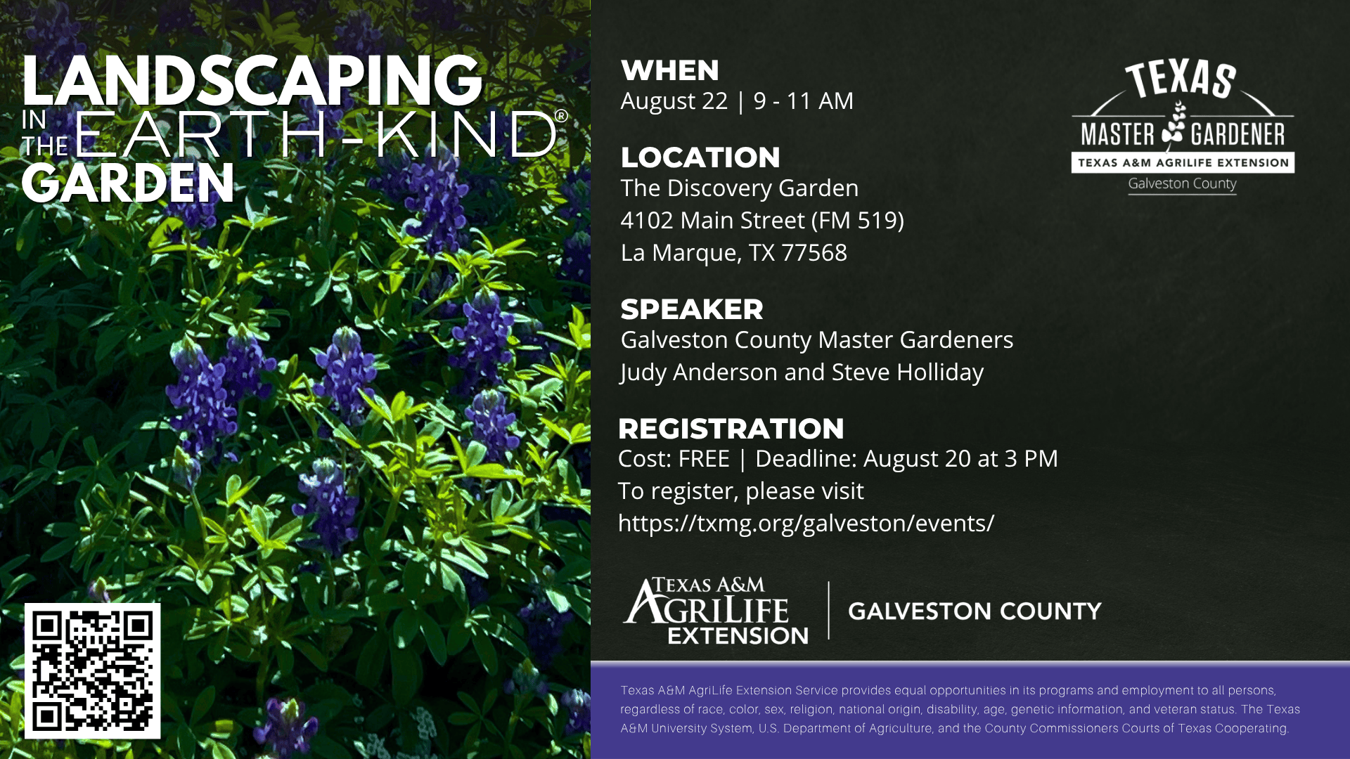 event flyer, information provided on webpage