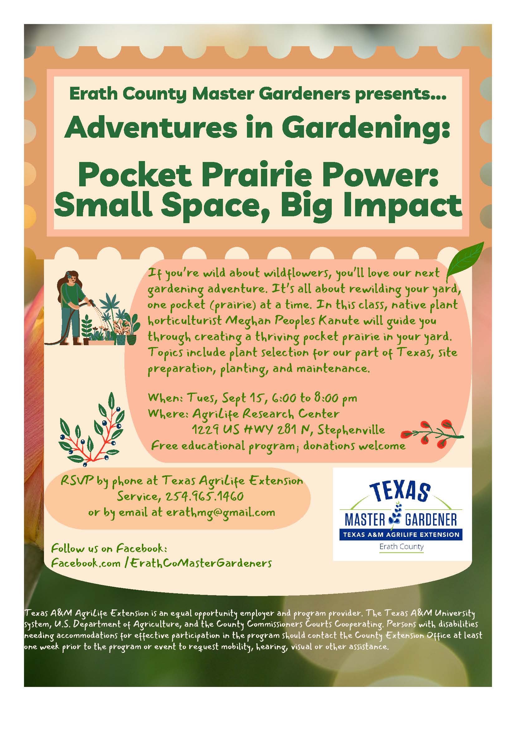 Event flyer and details are on the webpage