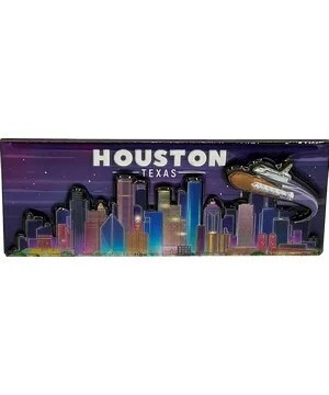HOUSTON NIGHTS PANO MDF FOIL MAGNET
