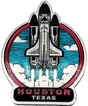 HOUSTON LAUNCH ROUND FOIL MAGNET