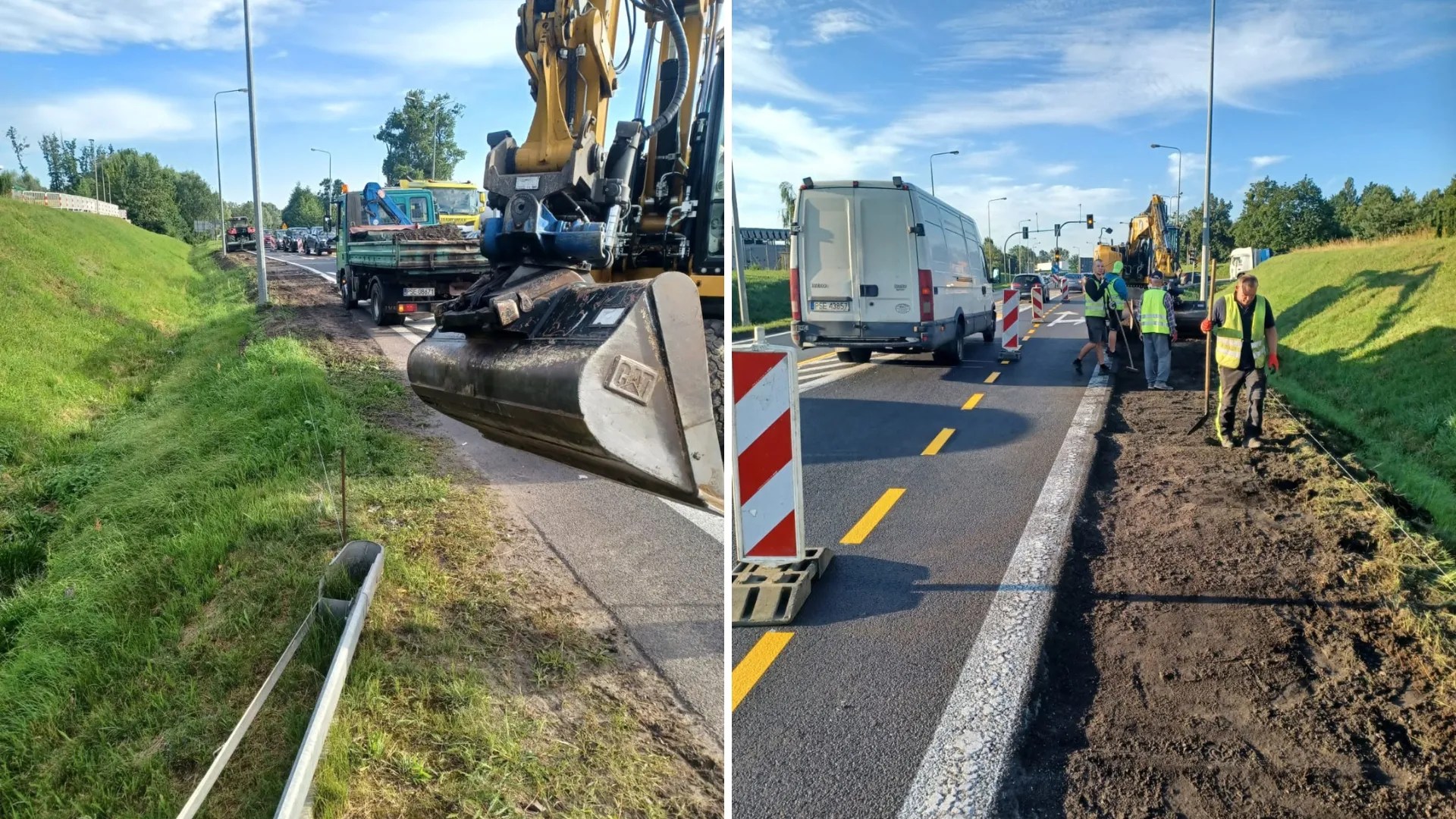 Utrudnienia na obwodnicy Śremu - trwają prace przy prawoskręcie w stronę ulicy Gostyńskiej / fot.: CYNK