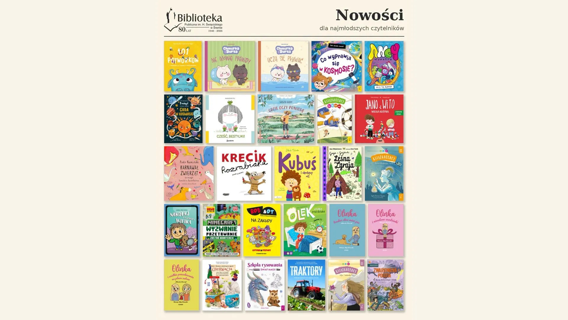 27 nowych książek dla dzieci trafiło na półki śremskiej biblioteki - podpowiadamy, co warto wypożyczyć / fot.: Biblioteka Publiczna im. Heliodora Święcickiego w Śremie