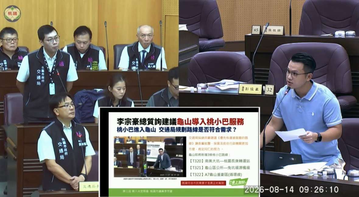 龜山將增3條桃小巴路線 李宗豪：尖峰時段班距與運能仍有檢討空間