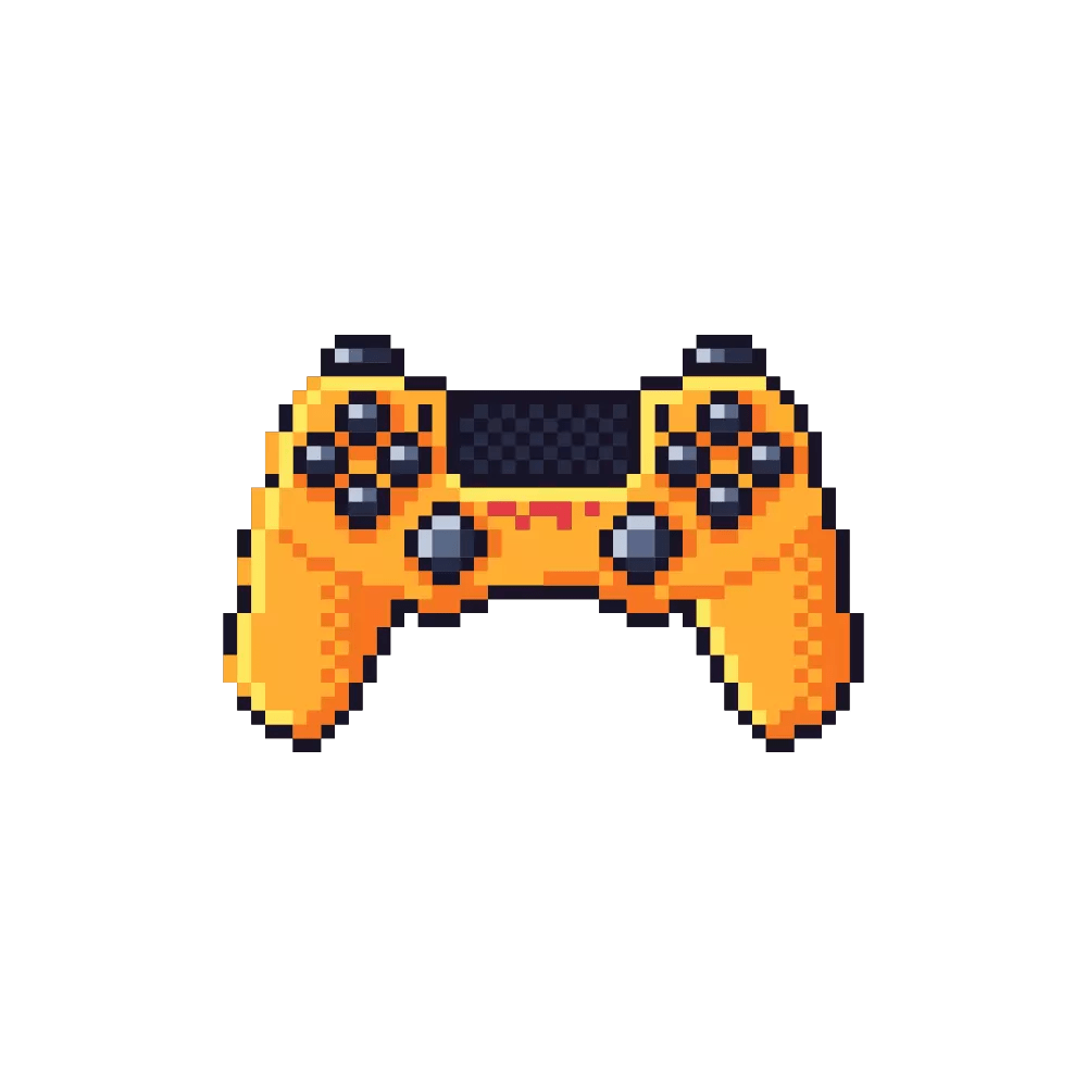 pixelated game console