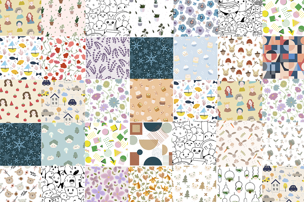 Seamless Pattern Bundle Preview 1
