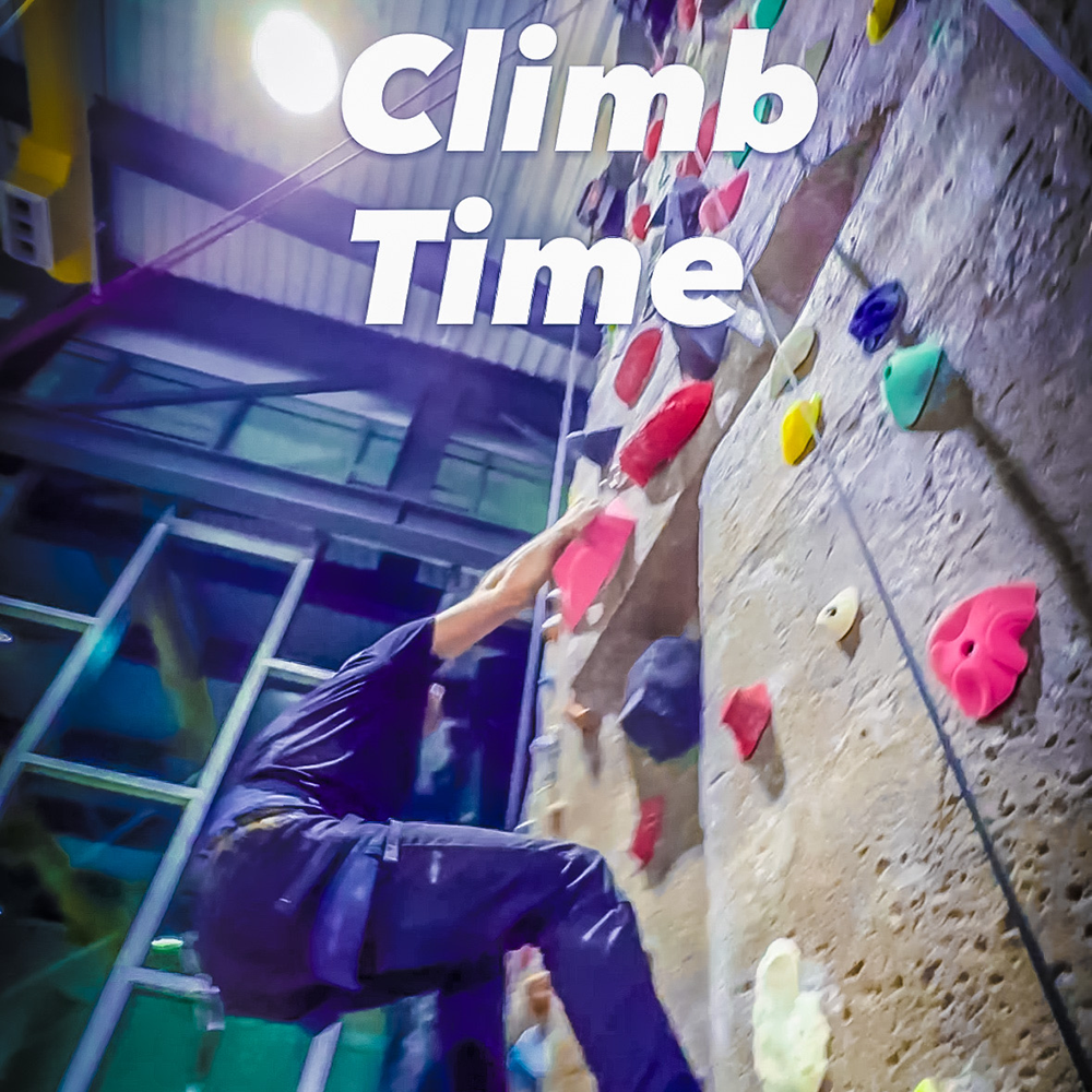 Climber on an indoor climbing wall