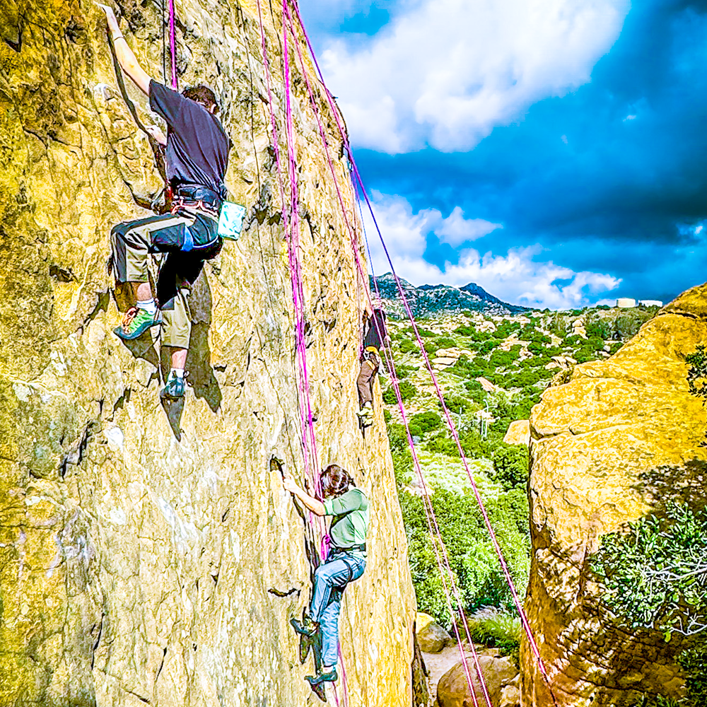 Climbers top-roping at Stoney Point