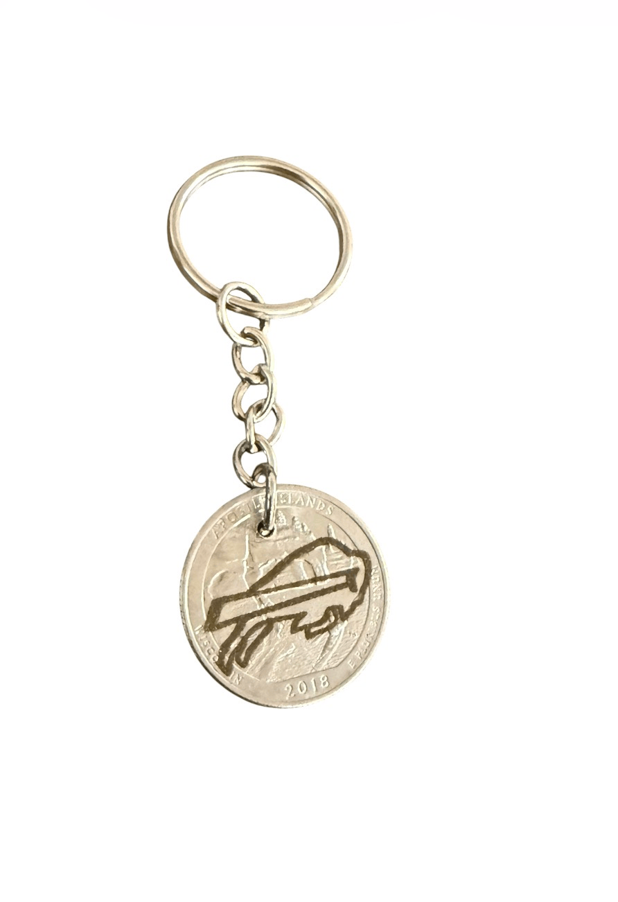AFC East Quarter Football Keychains
