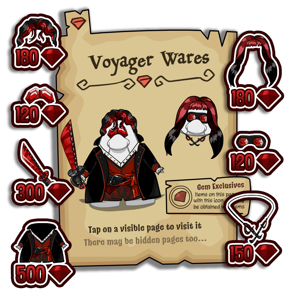 Club Penguin Journey Captain Crimson's Voyager Wares Page 1