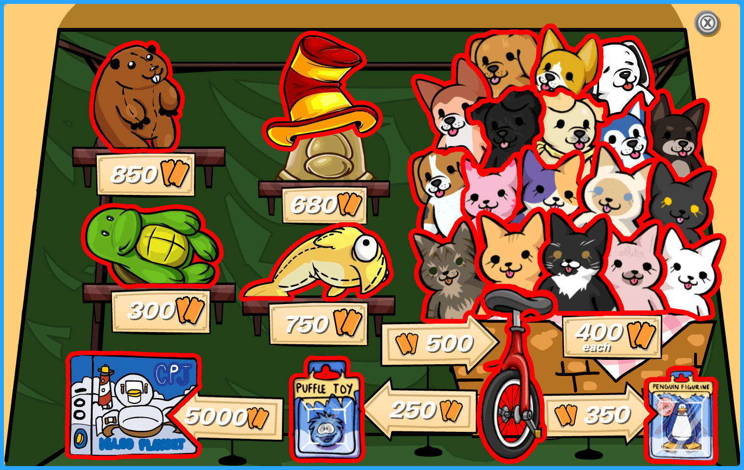 Club Penguin Journey Food Fair - Circus Entrance Prize Booth