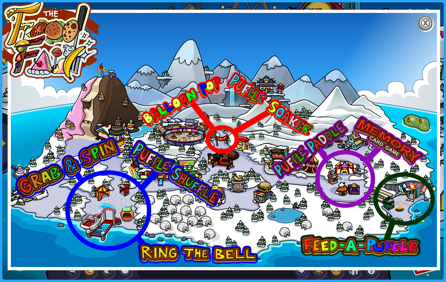 Club Penguin Journey Food Fair - Minigame Map
