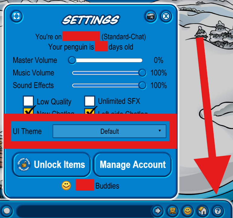 Club Penguin Journey UI Theme Settings
